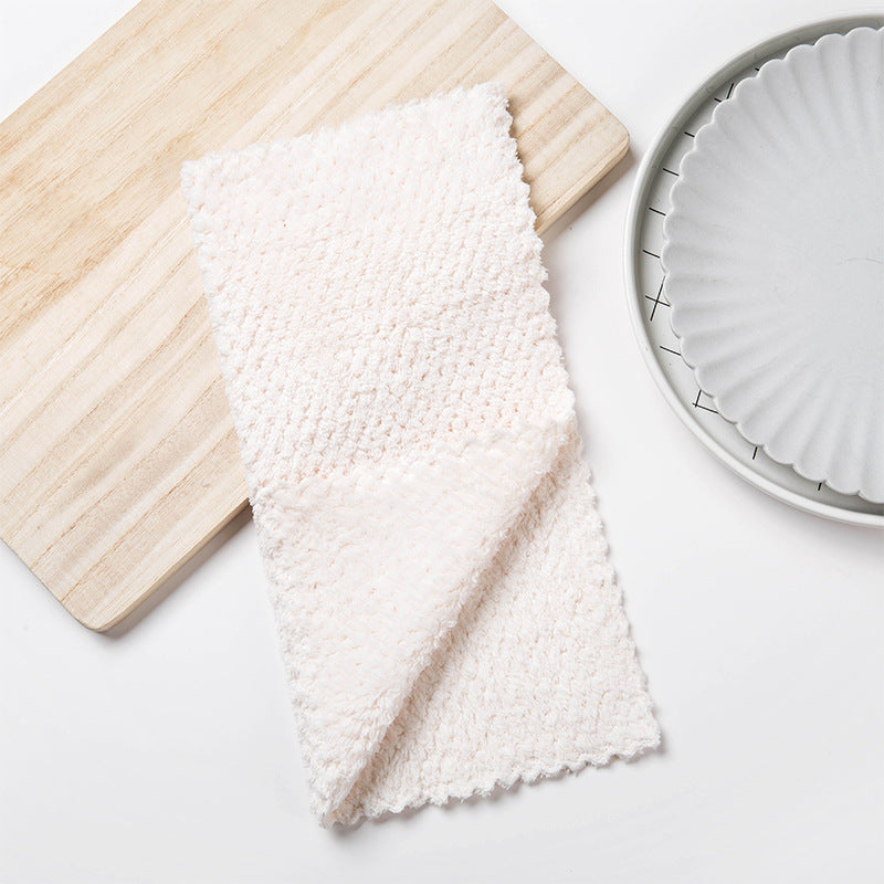 Coral Fleece Scouring Pad for Non-Oily Dishwashing